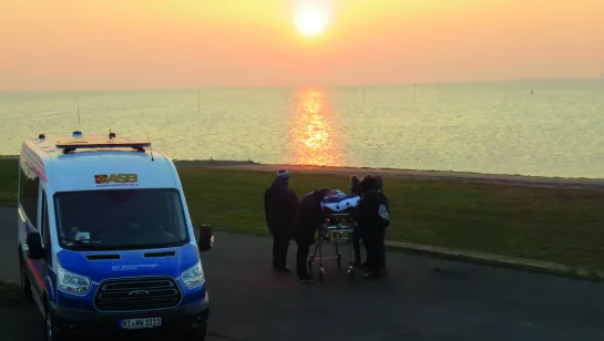 Am Ende einer Wunschfahrt: Sonnenuntergang bei Husum